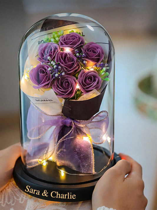 Custom Preserved Flower Glass Bottle